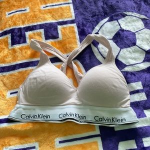 Pink Calvin Klein sports bra size S